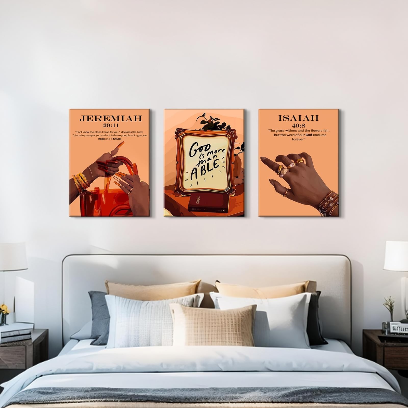 Black Girl Wall Art Christian Bible Verse Canvas Prints African American Woma…