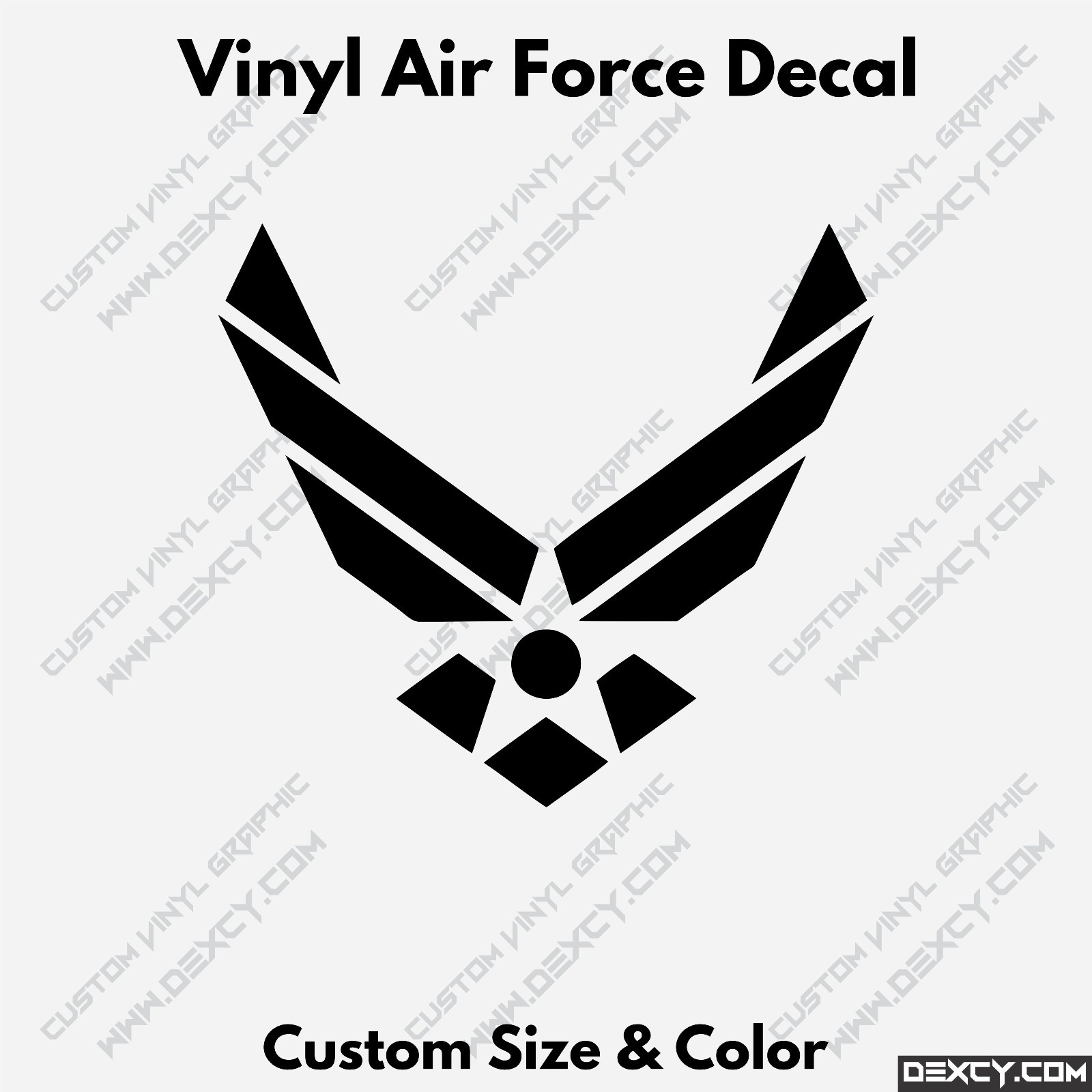 Air Force Decal US AirForces Sticker Wings Emblem Logo Pilot Army Car Truck Wall