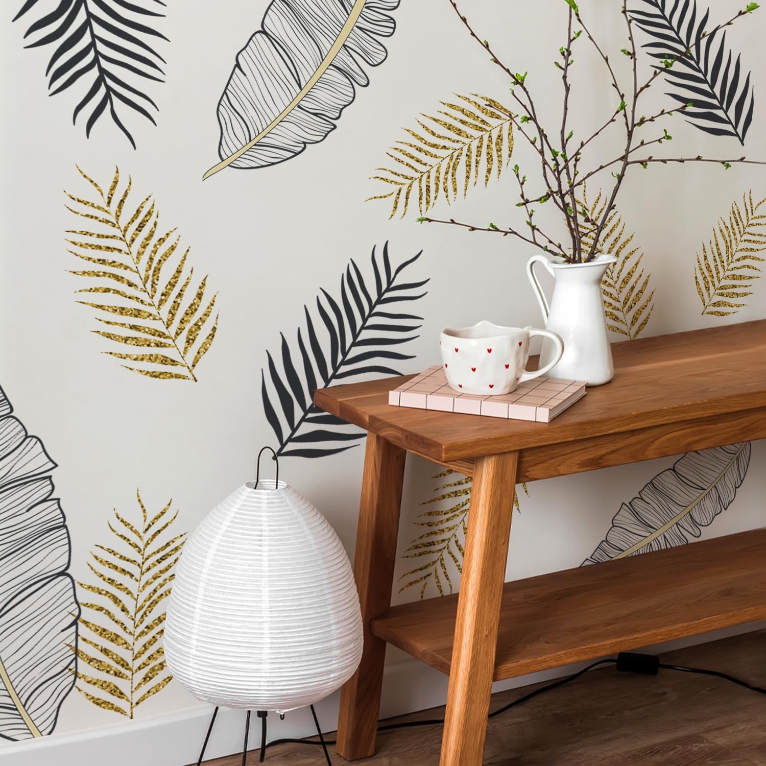 Flortlias Boho Wall Decals Peel and Stick Large Wall Sticker Leaves Vinly Tra…