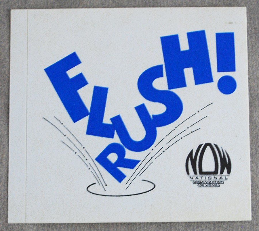 Vintage Flush Rush Limbaugh NOW Sticker National Organization For Women