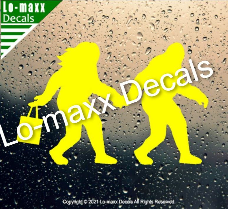 Mr. & Mrs. Bigfoot Married Couple Original Superior Quality Die Cut Vinyl Decal