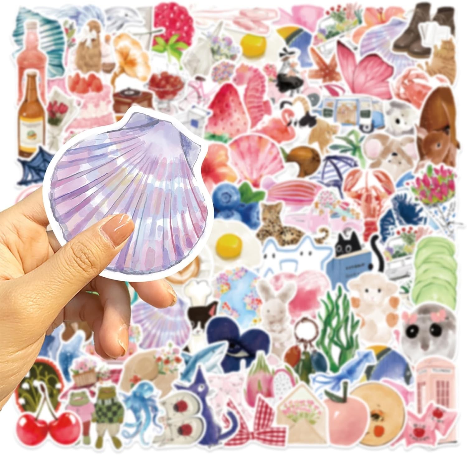 100Pcs Cute Aesthetic Stickers, Aesthetic Girls Coquette Sticker, Watercolor …