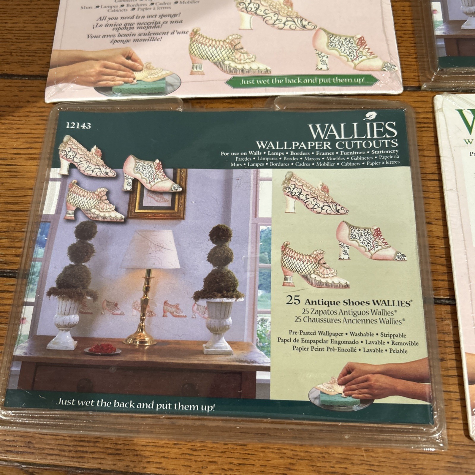 4 Wallpaper Cutouts Wallies NEW Antique Shoes