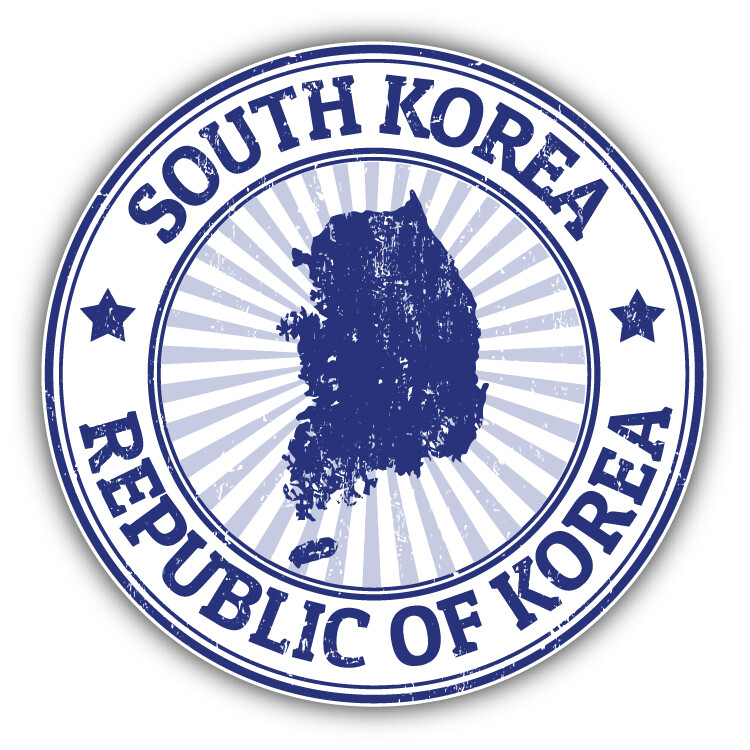 South Korea Map Grunge Rubber Stamp Car Bumper Sticker Decal