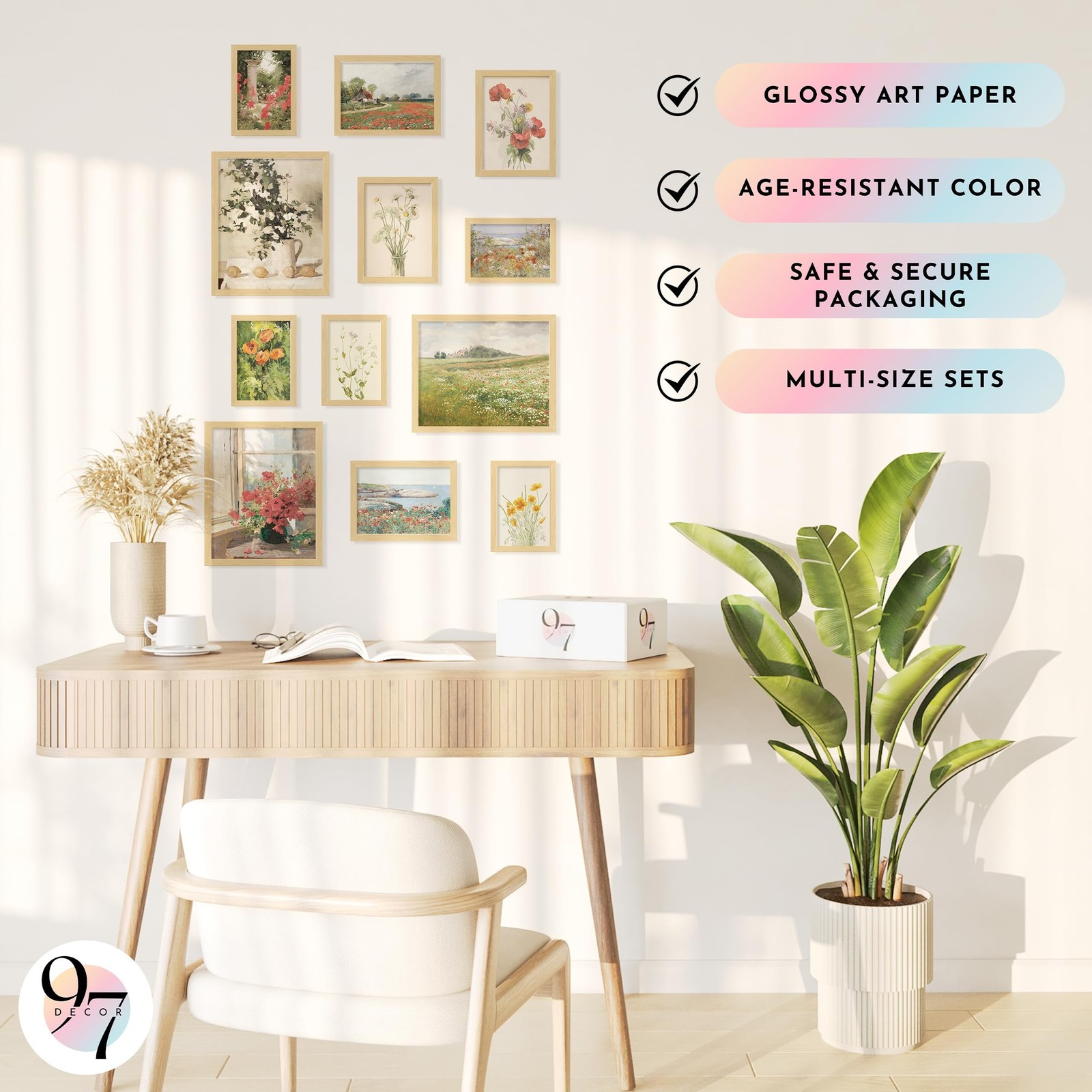 97 Decor Floral Wall Art – Vintage Floral Prints for Wall Decor, Flower Poste…