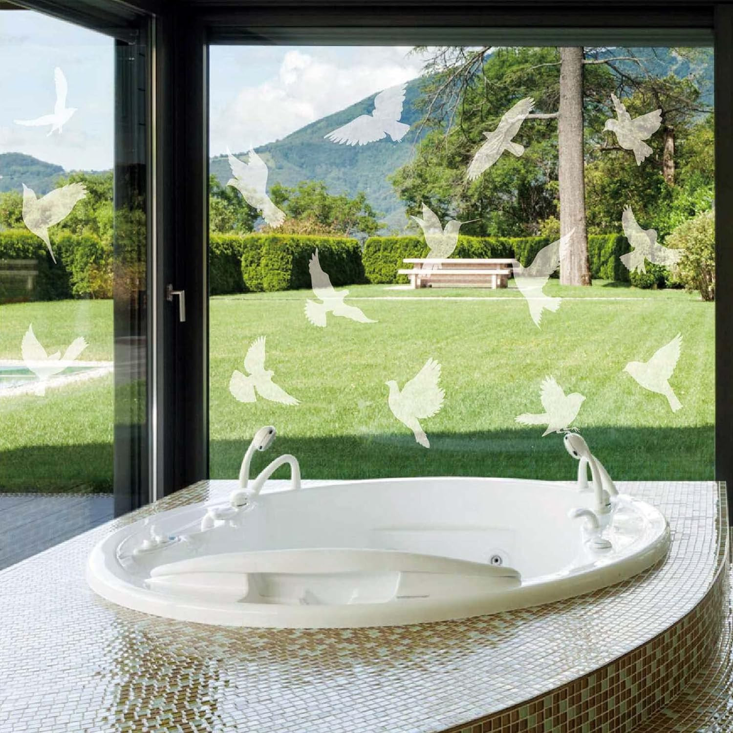 16 Pieces Window Decals to Prevent Bird Strikes, Hummingbird Anti Collision Wind