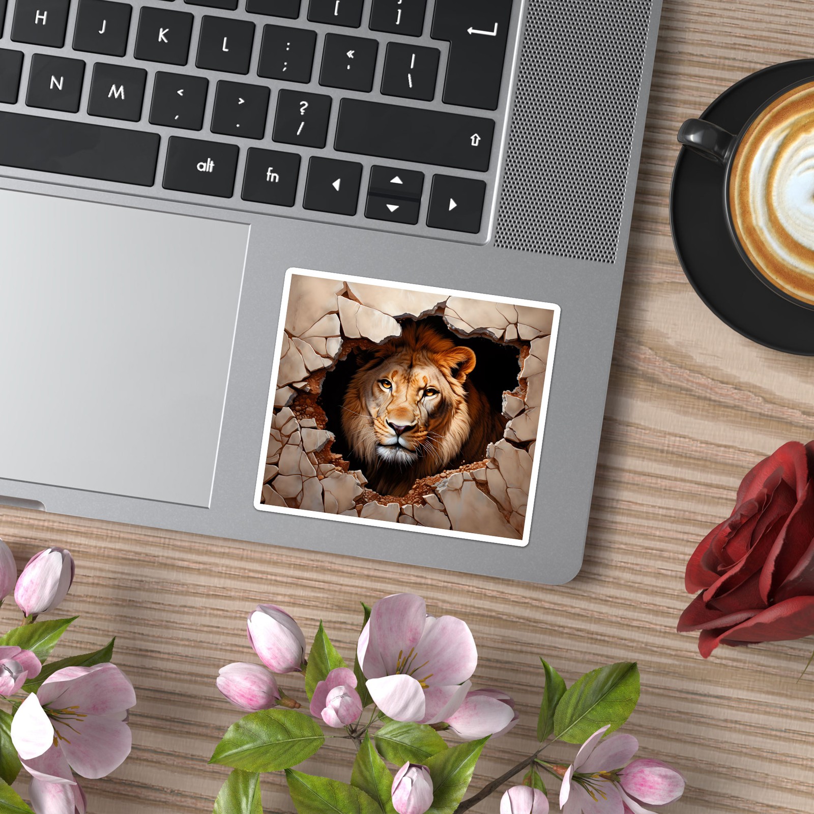 Lion Broken Wall – Vinyl Decal Sticker – Car Window Laptop – ebn9924