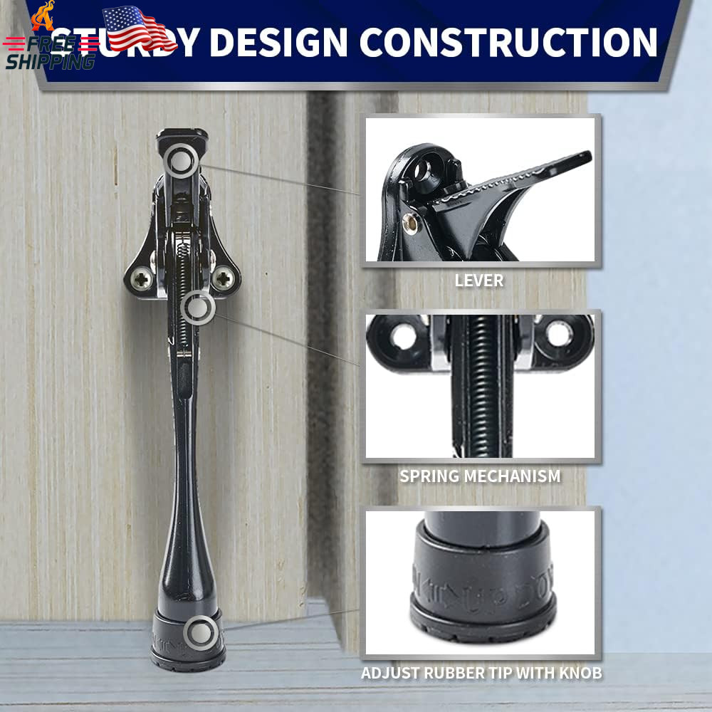 HOME&I Kickdown Door Stopper, 6-Inch Commercial Heavy Duty Door Stop Holder Kick