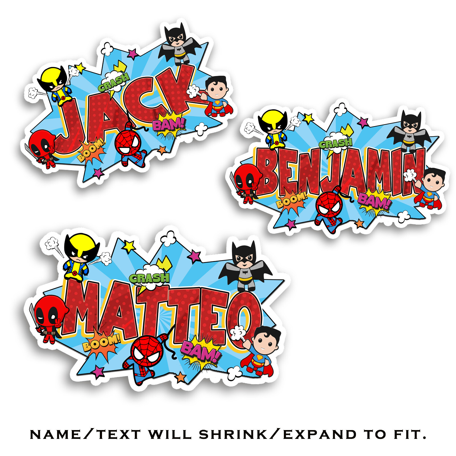 Custom Name Sticker · Vinyl · Personalized · Superhero Style · Cool Aesthetic