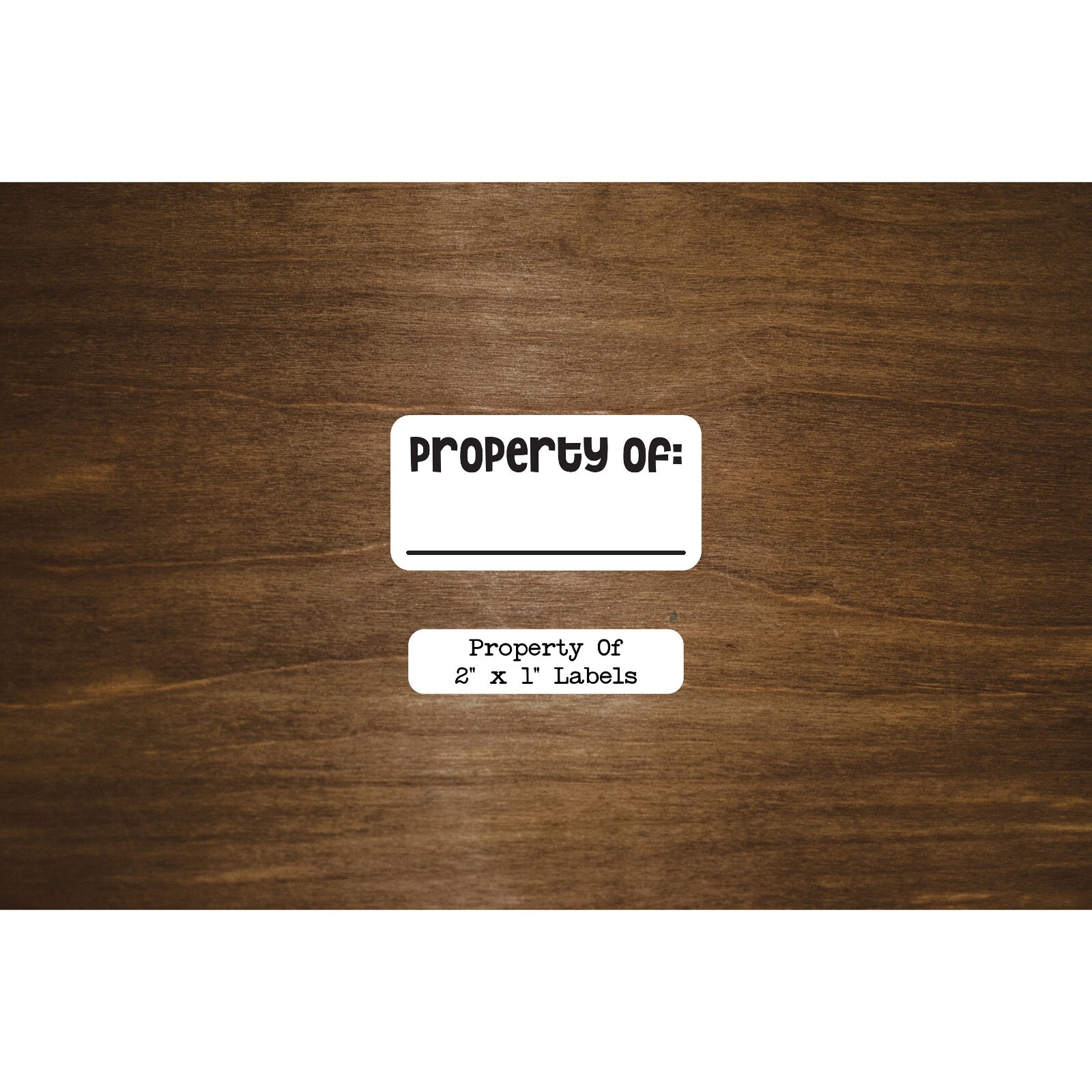 Property of labels with area for name | 2" x 1" Glossy Paper Labels