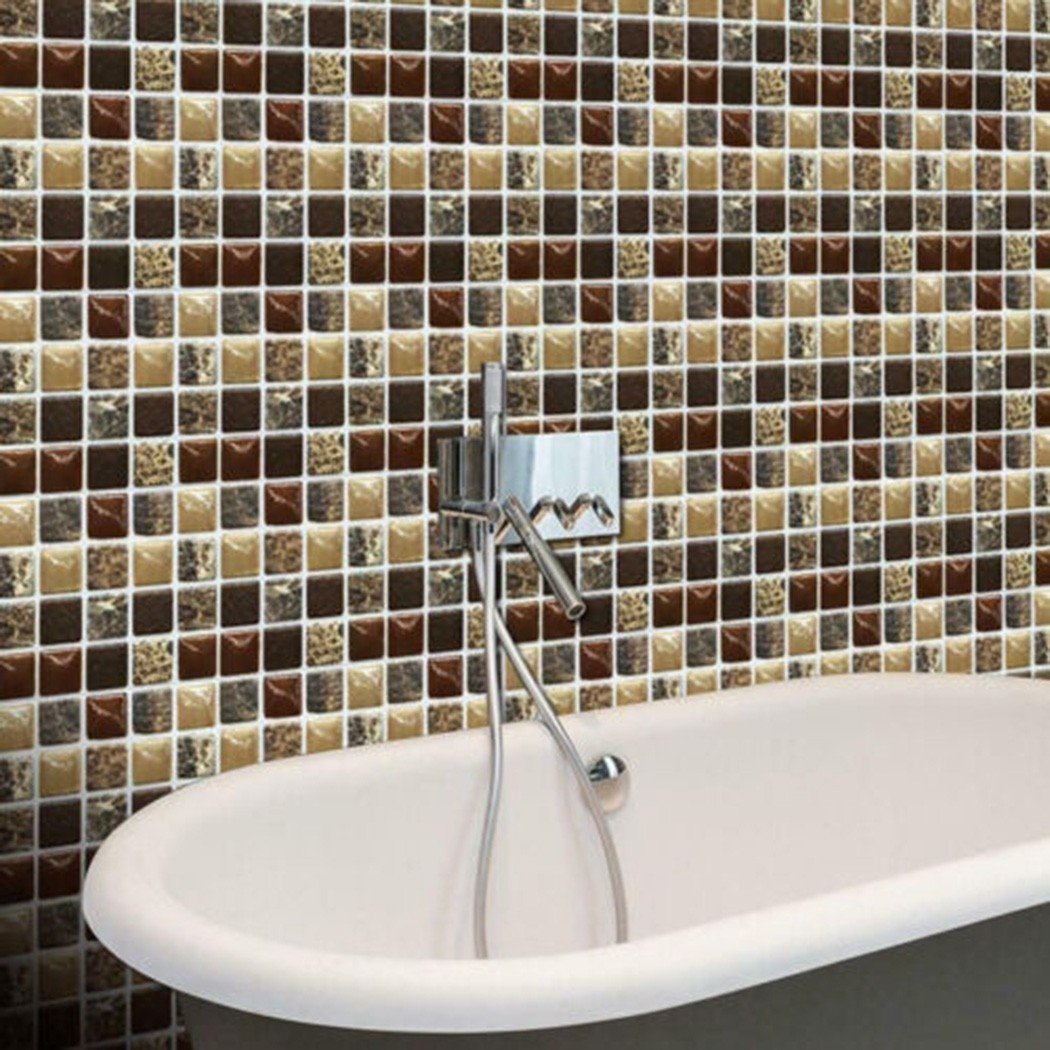 PVC 3D Mosaic For Tile Stickers Pack of 20 for Kitchen Bathroom Wall 10x10cm