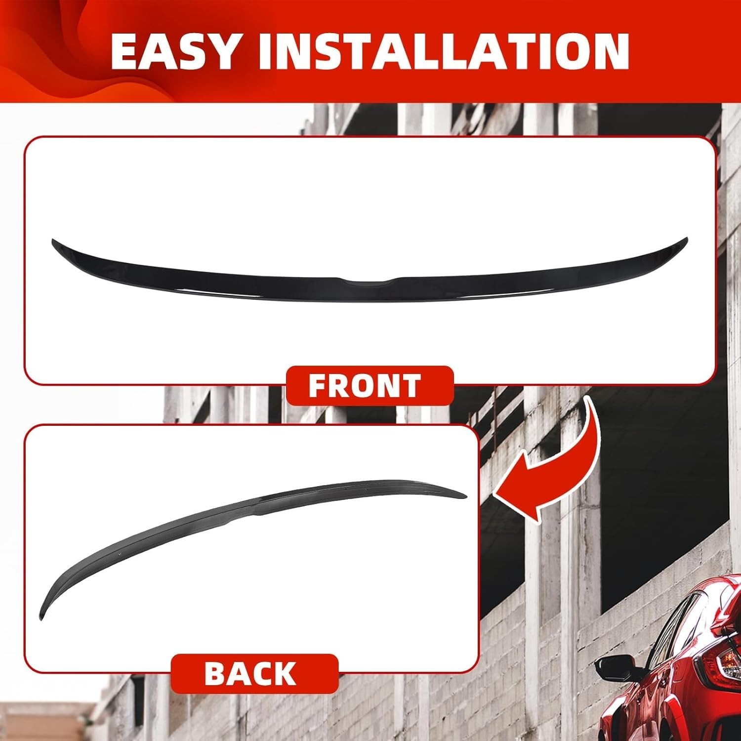 Rear Trunk Spoiler Wing for 2013 2014 2015 2016 2017 Honda Accord 4 Door Sedan