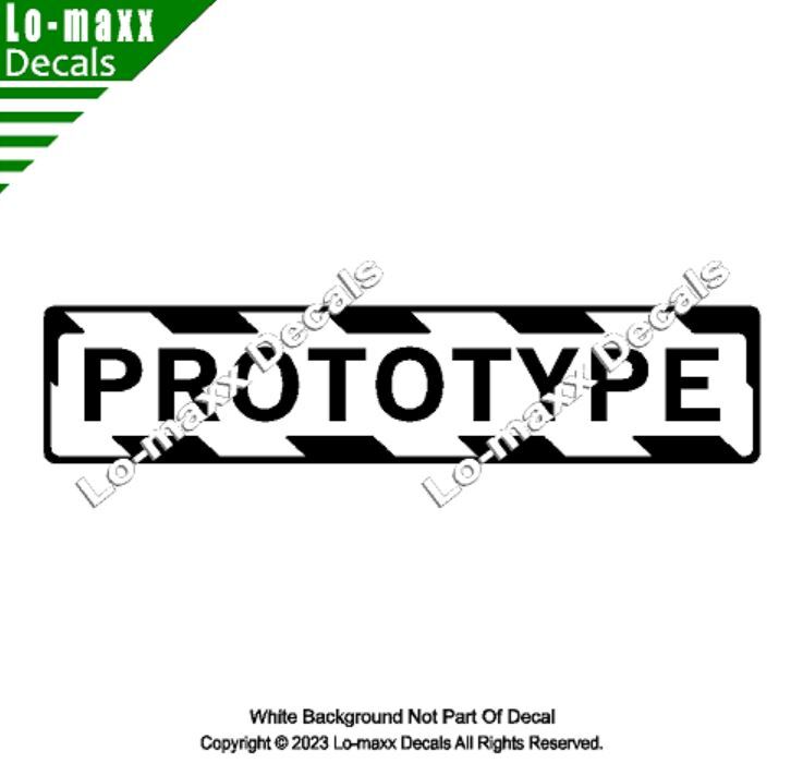 PROTOTYPE Aircraft With Hazard Stripes Aircraft Markings Die Cut Vinyl Decal