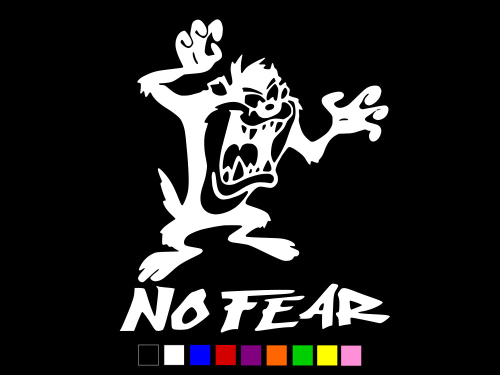 TAZ NO FEAR Looney Tunes Vinyl Decal Car Wall Truck Sticker CHOOSE SIZE COLOR