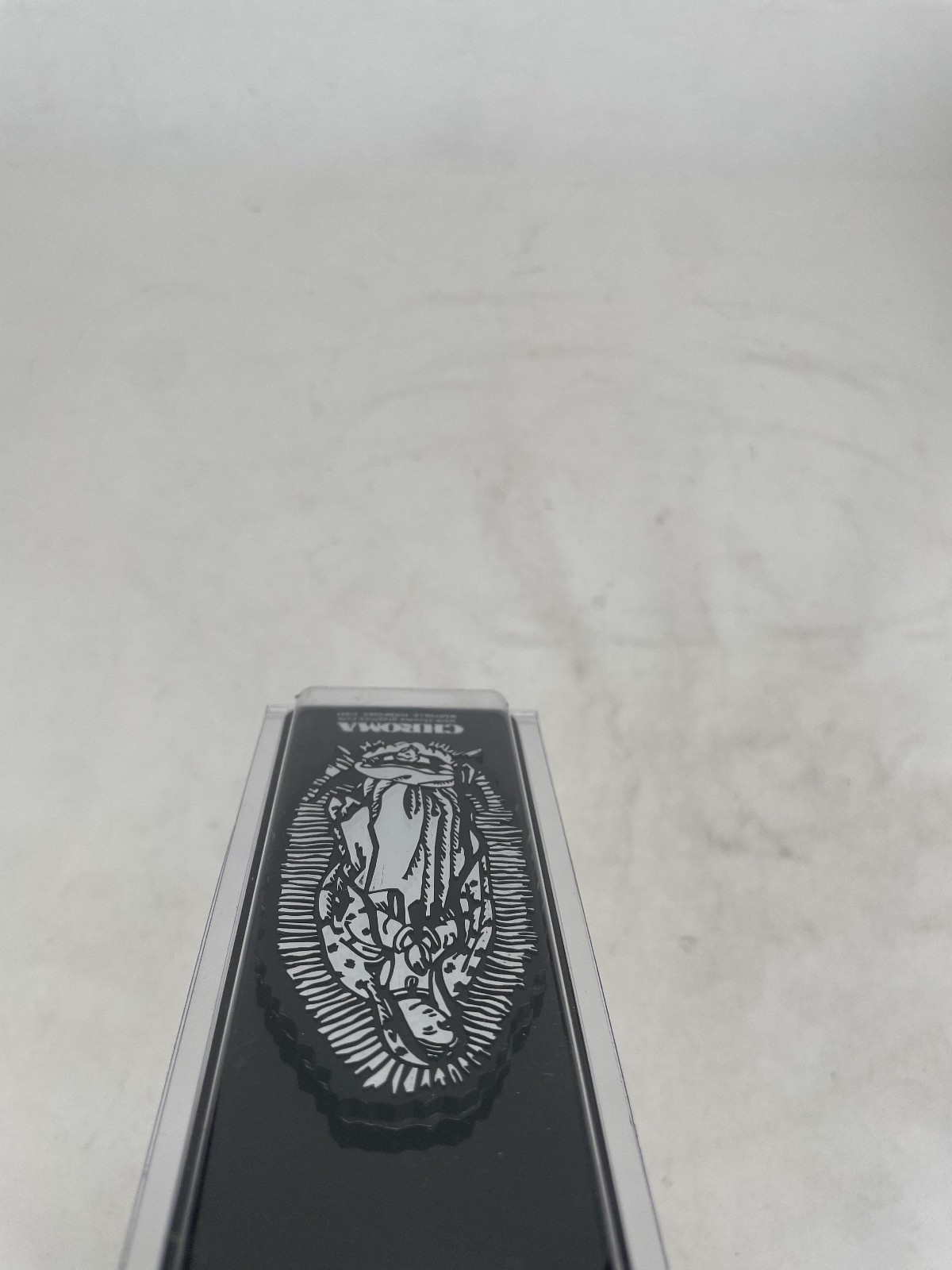 Plastic Emblem Decal Chrome Our Virgin of Lady of Guadalupe 2 Pak Set