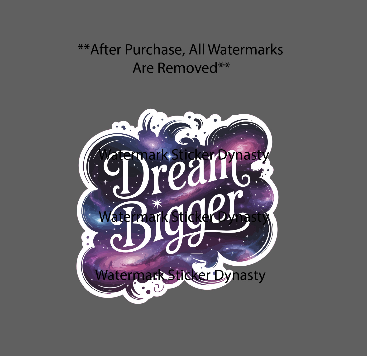 Dream Bigger Sticker Waterproof Decal Space Galaxy Dreams Imagination Gift NEW