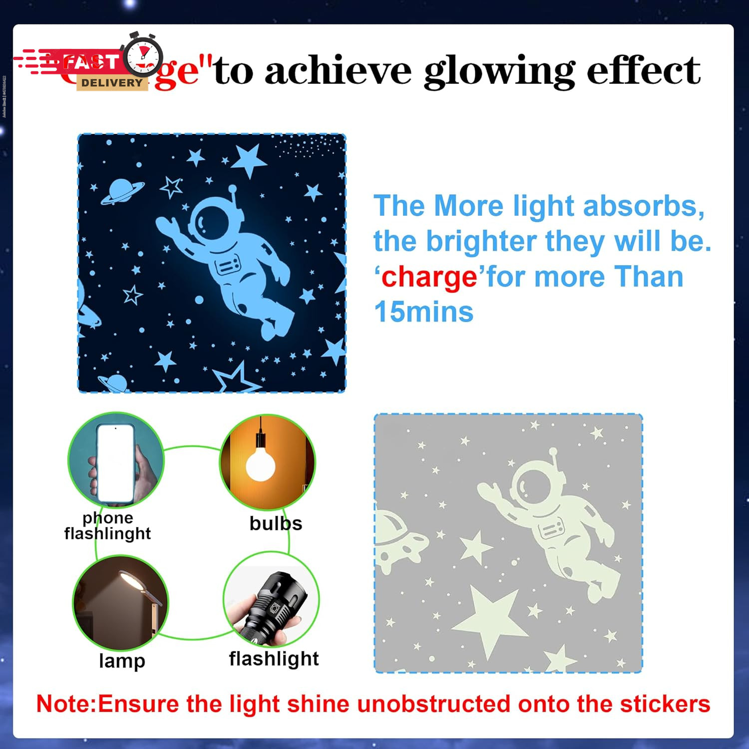 530Pcs Glowing Stars for Ceiling,Glow in the Dark Stars,Space Wall Decals Solar