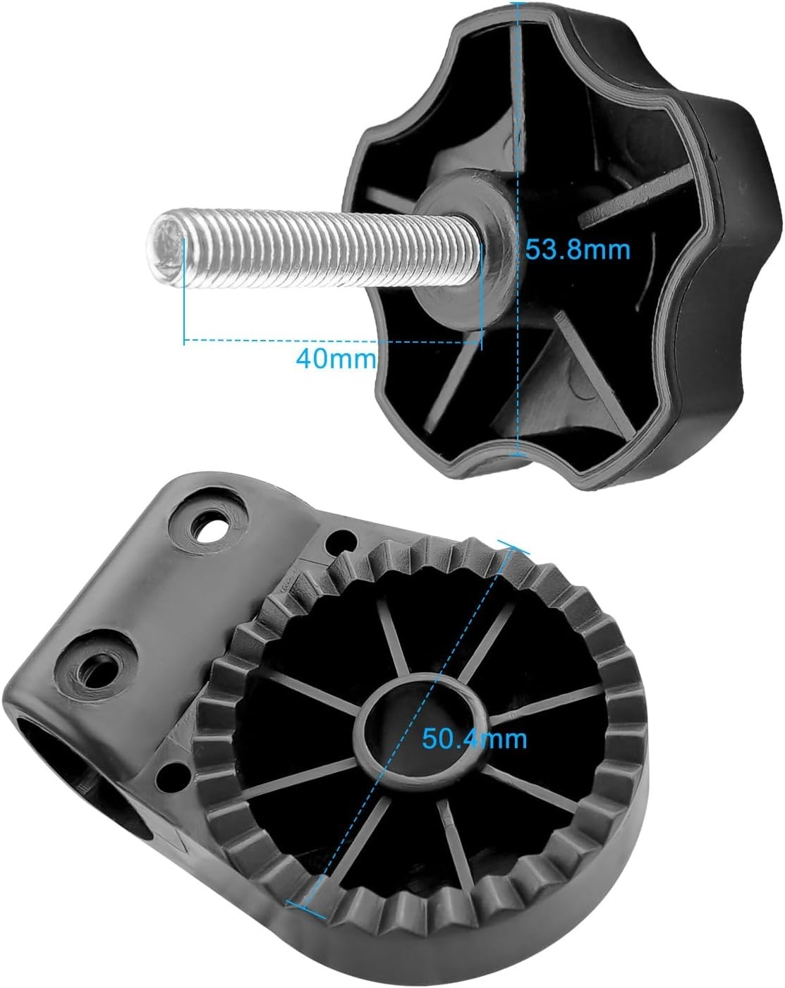 2Pcs Garden Swing Plastic Fittings, Attach Canopy to Frame, 2-TypeB, Black