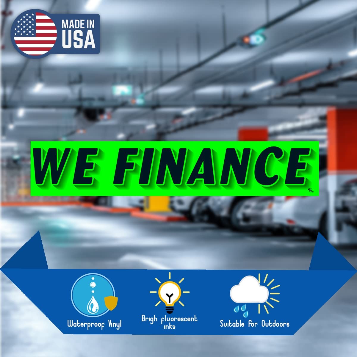 Versa Tags Dealership Stickers 12 Pack of We Finance Stickers Car Lot Windshield