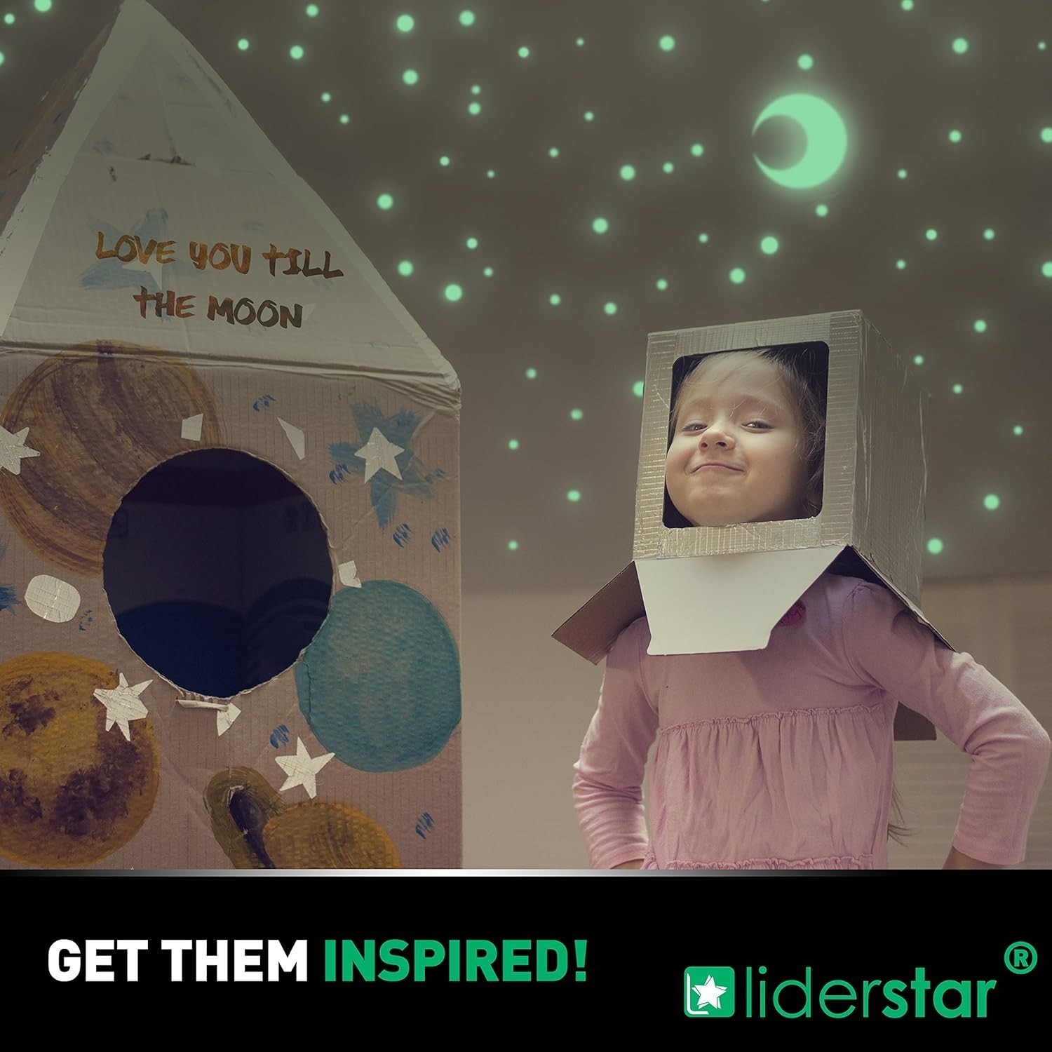 Easy Application Glow-in-the-Dark Stars and Moon Wall Stickers for Sweet Dreams