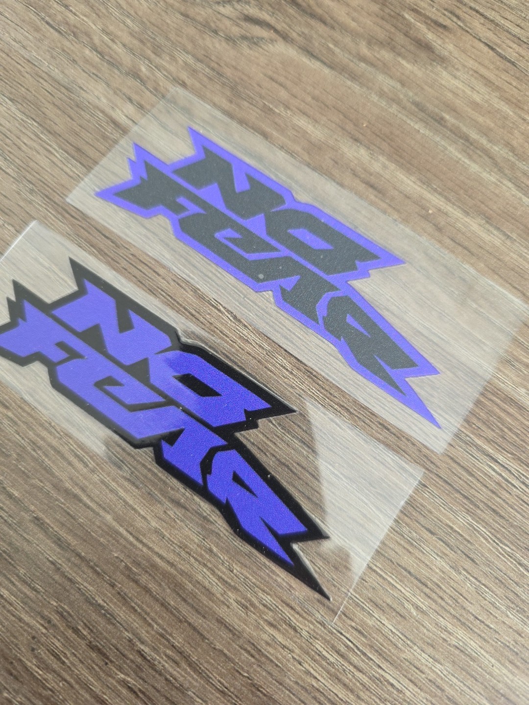 2X NO FEAR Purple & Black Outlined Raised UV DTF DECAL STICKER Waterproof 4in