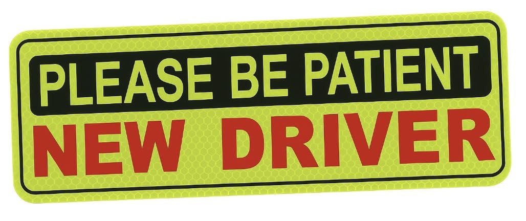 New Driver Sticker Reflective Vinyl Removable 11in x 4in 3Pcs Car Windows Night!