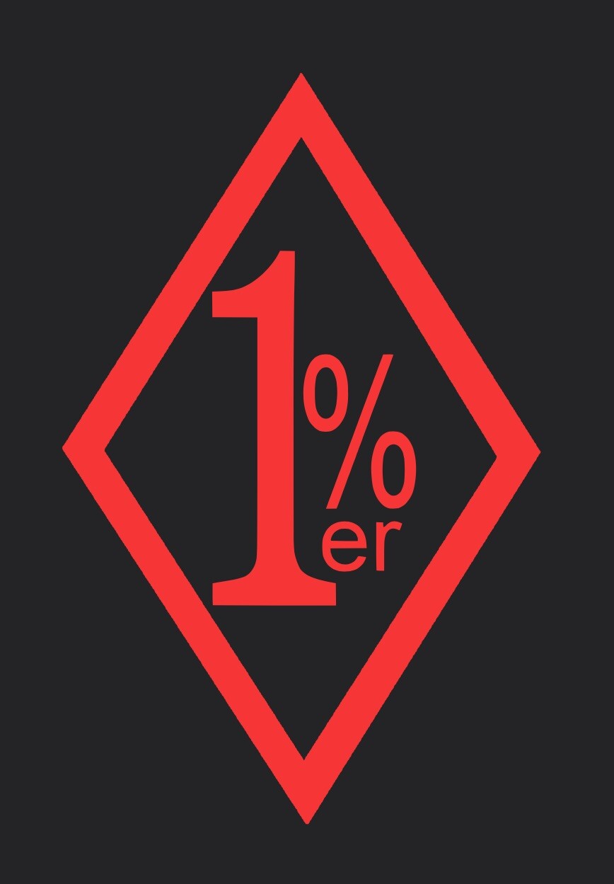 1%er One Percent Outlaw Biker Vinyl Sticker Decal- Choose Size & Color