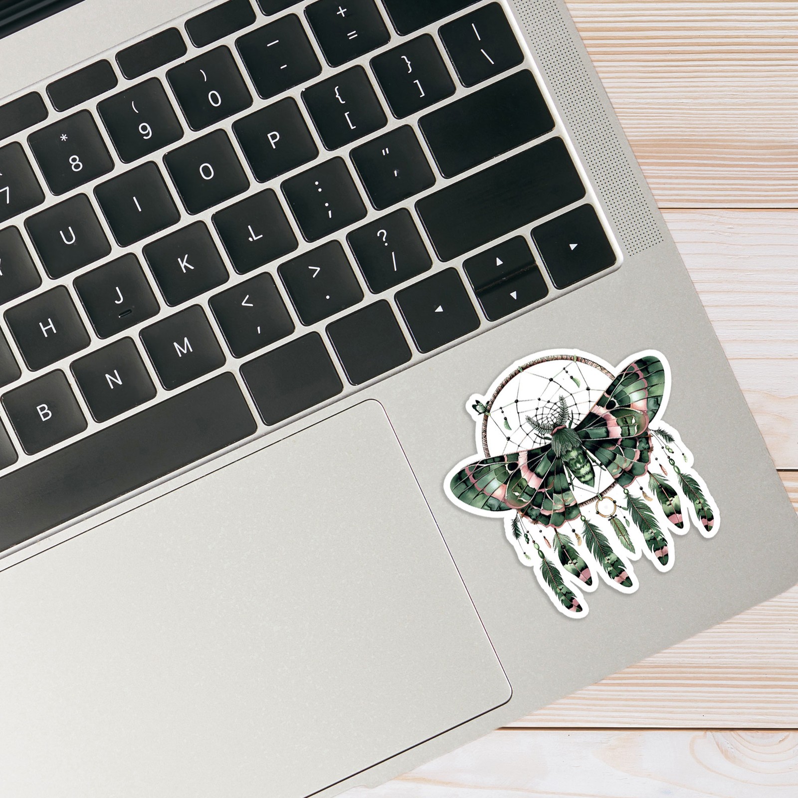 Moth With Dream Catcher – Vinyl Decal Sticker – Car Window Laptop – #1146