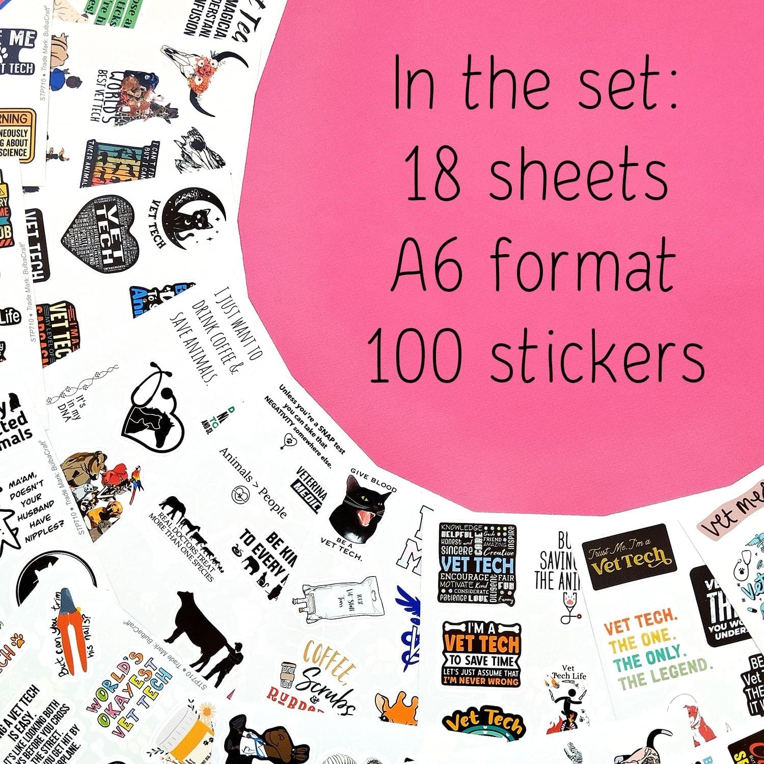 Veterinary Technician Gifts 100pcs Funny Vinyl Stickers Waterproof Laptop