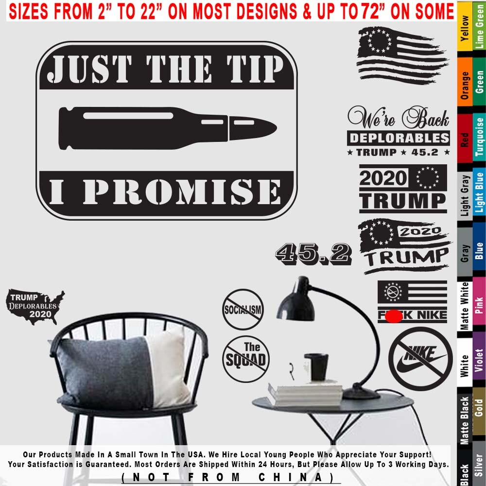 Military Just The Tip Promise Rectangle Bullet Sniper Army Marine Decal Sticker