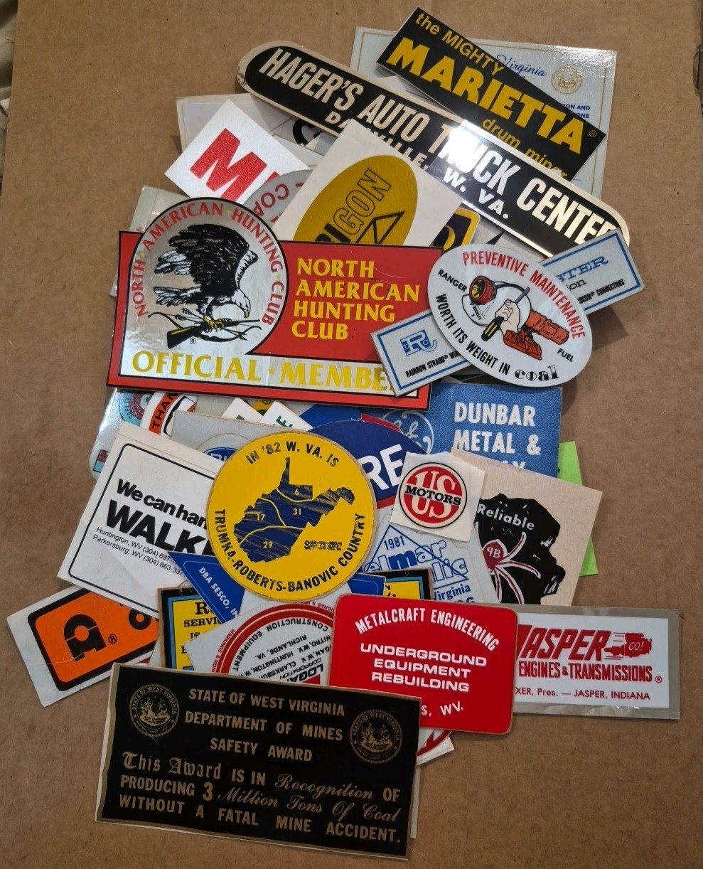 Vintage 1970s-80s Hard Hat Helmet Sticker Lot Of Over 130