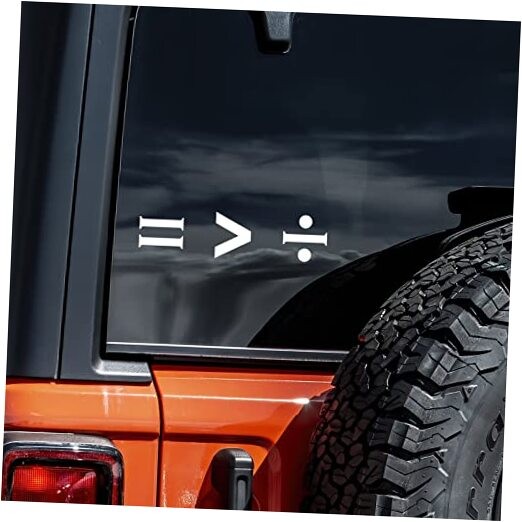 White 8" x 8" Vinyl Sticker for Auto, Car, Truck, Wall Symbols