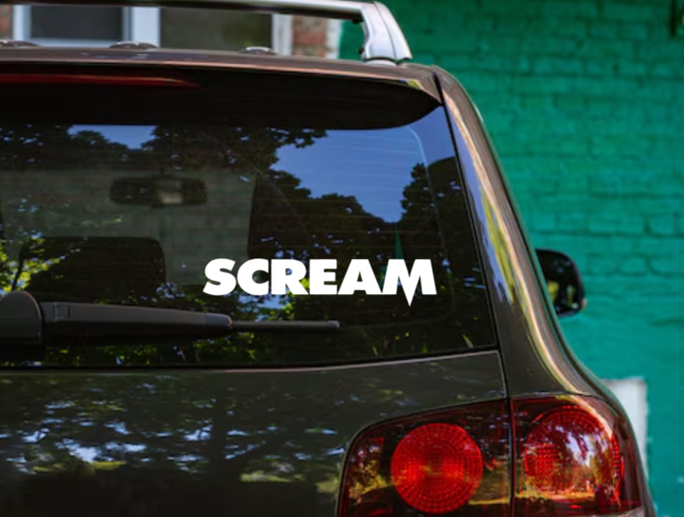 Scream Vinyl Logo Sticker Decal Car Bumper Horror Movie Film Ghostface Stab 90s