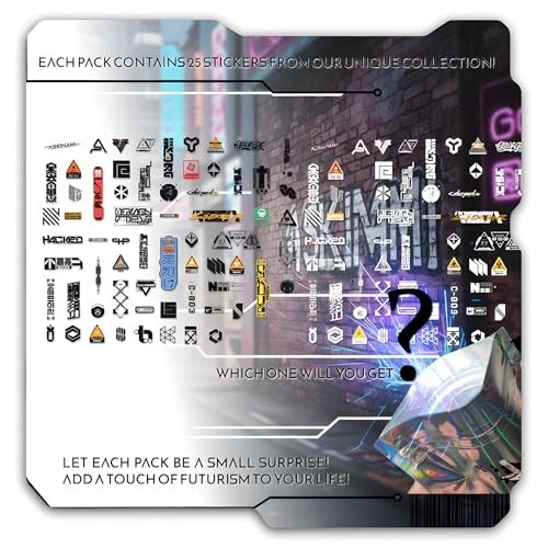25pcs Cyberpunk Sticker Set – Waterproof Futuristic Decals for Car, Laptop, Bump