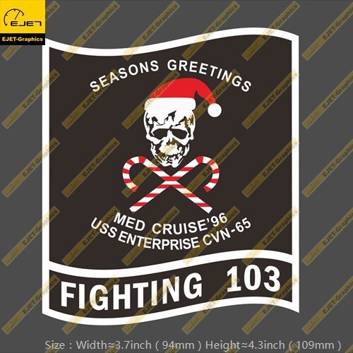 Jolly Rogers VF-103 MED CRUISE'96 CVN-65 Vinyl Sticker Luggage laptop Car