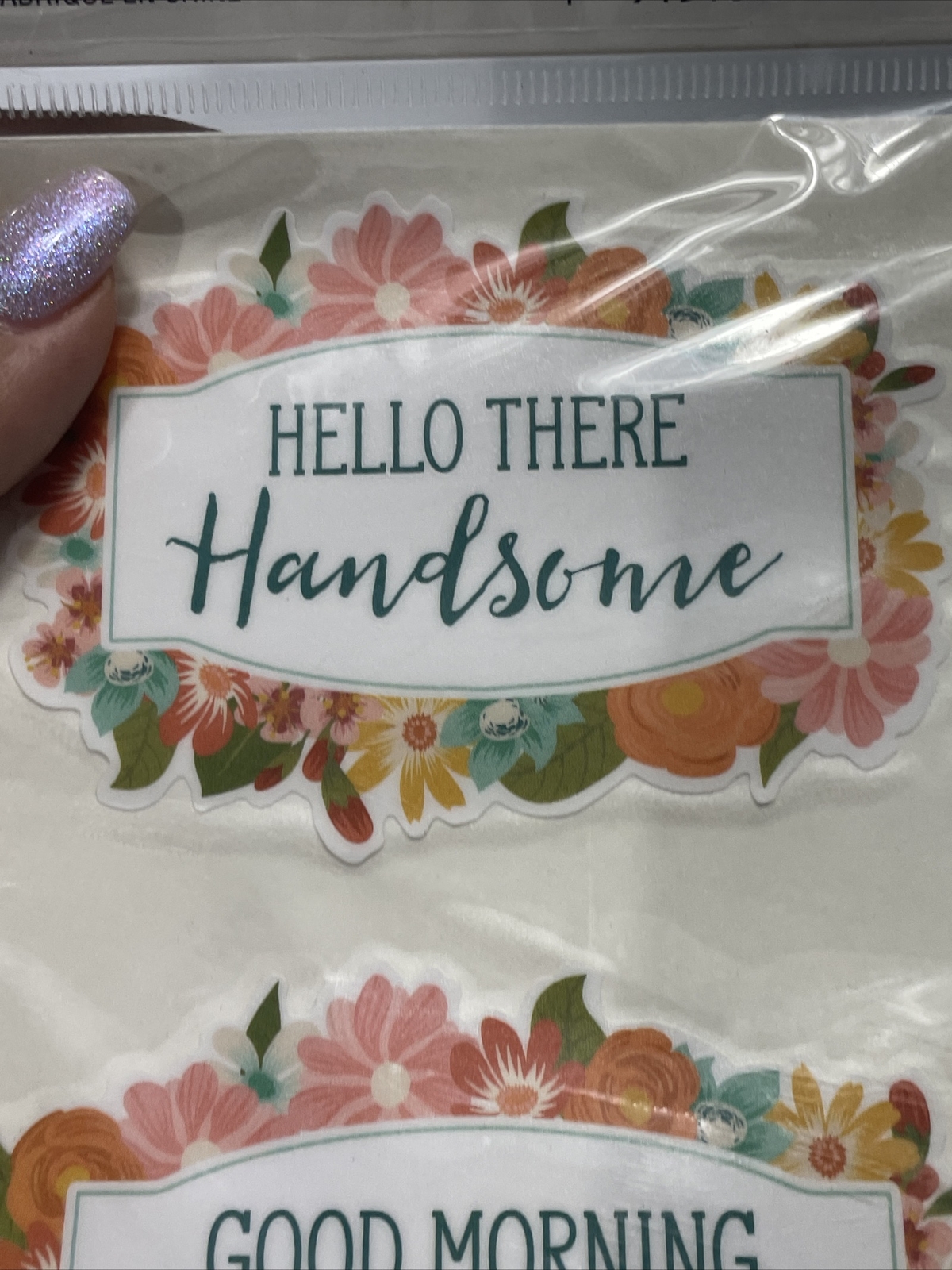 Good Morning Gorgeous & Hello Handsome, 2 pk Vinyl Decals. New