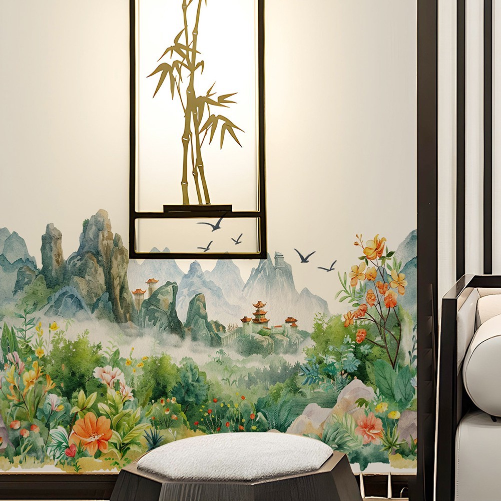 Flowers Stickers Supermarket Entrance PVC PVC Transparent Film Ful Sheets