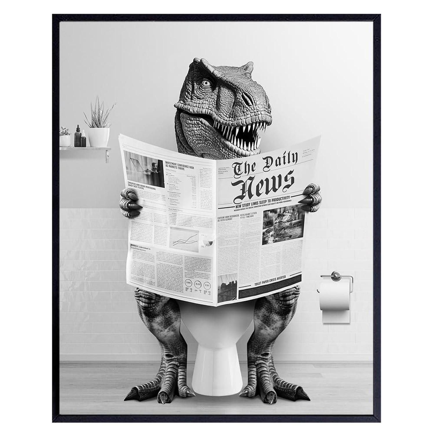 Boys Bathroom Wall Decor – Dino Wall Decor Bathroom Sign – Dinosaur Wall Art …