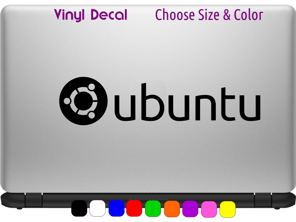 UBUNTU Linux text logo Vinyl Decal Laptop Car Window Sticker CHOOSE SIZE COLOR