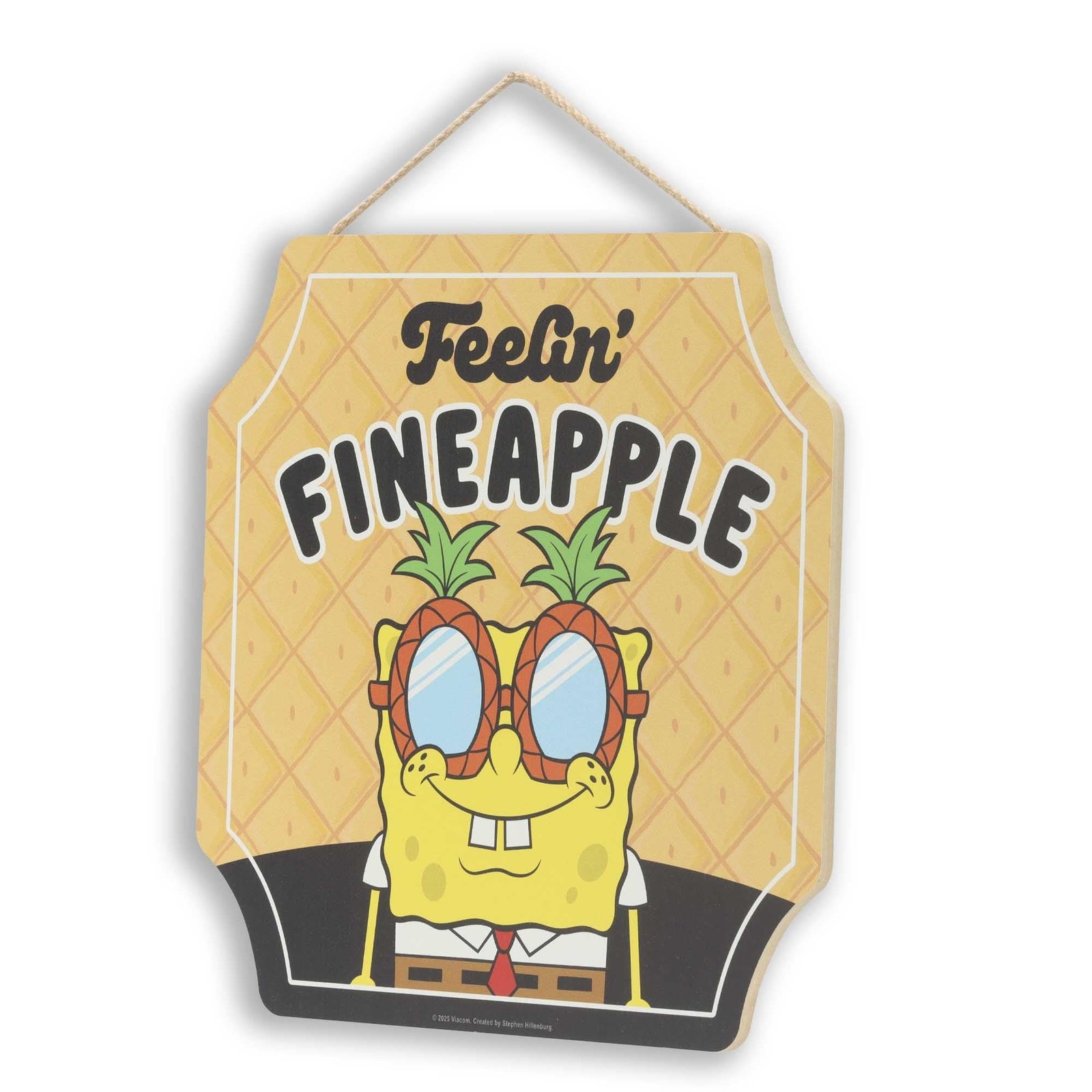 SpongeBob SquarePants Feelin' Fineapple Hanging Wood Wall Decor – Funny Spong…