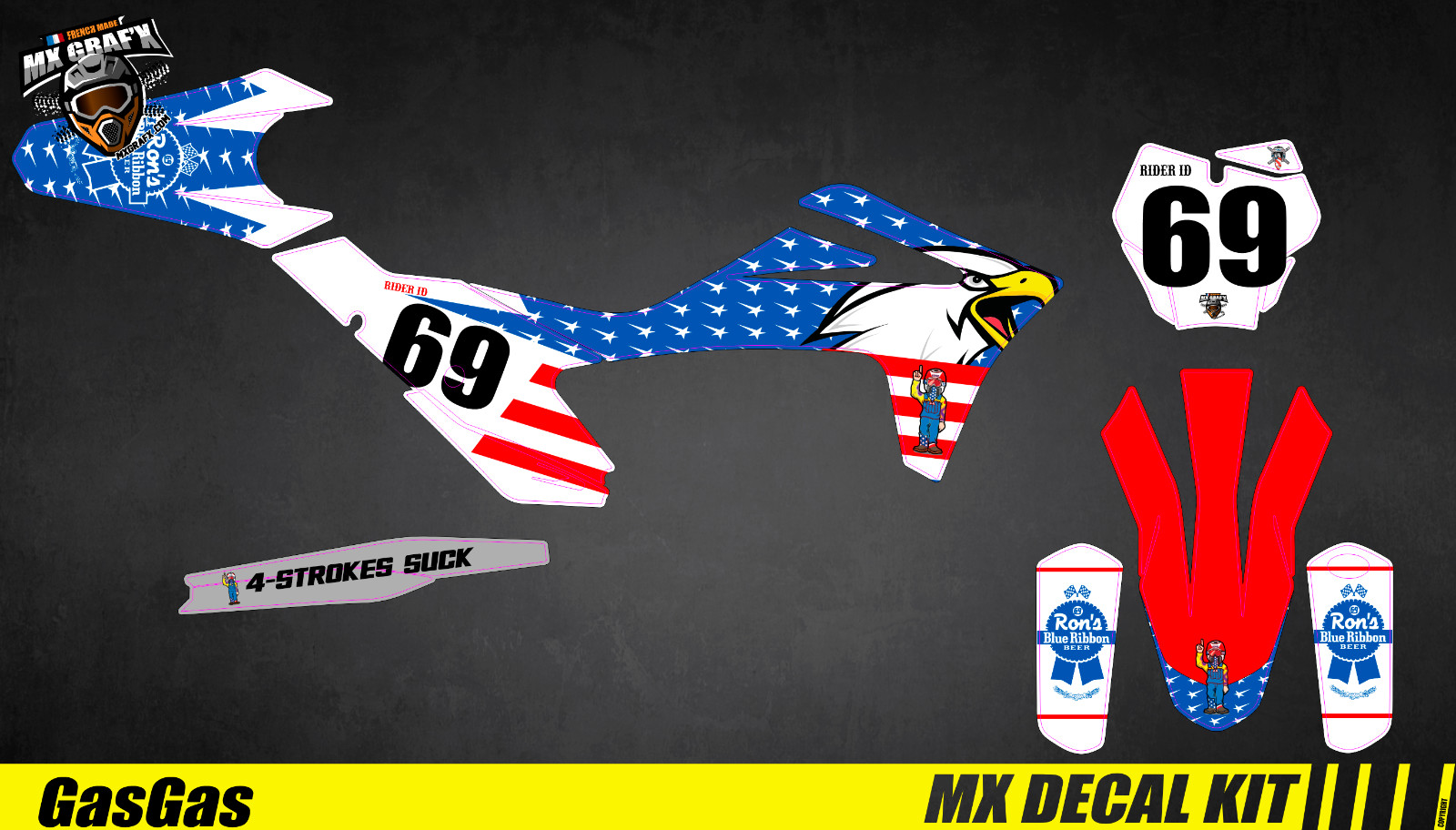 Mx Grafx Moto Decal Kit for Gas Gas – Ronnie MC 50/65/85/125/250