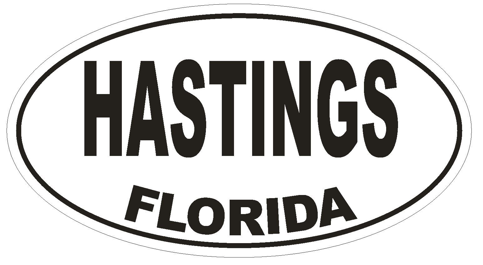 Hastings Florida Oval Bumper Sticker or Helmet Sticker D1528 Euro Oval