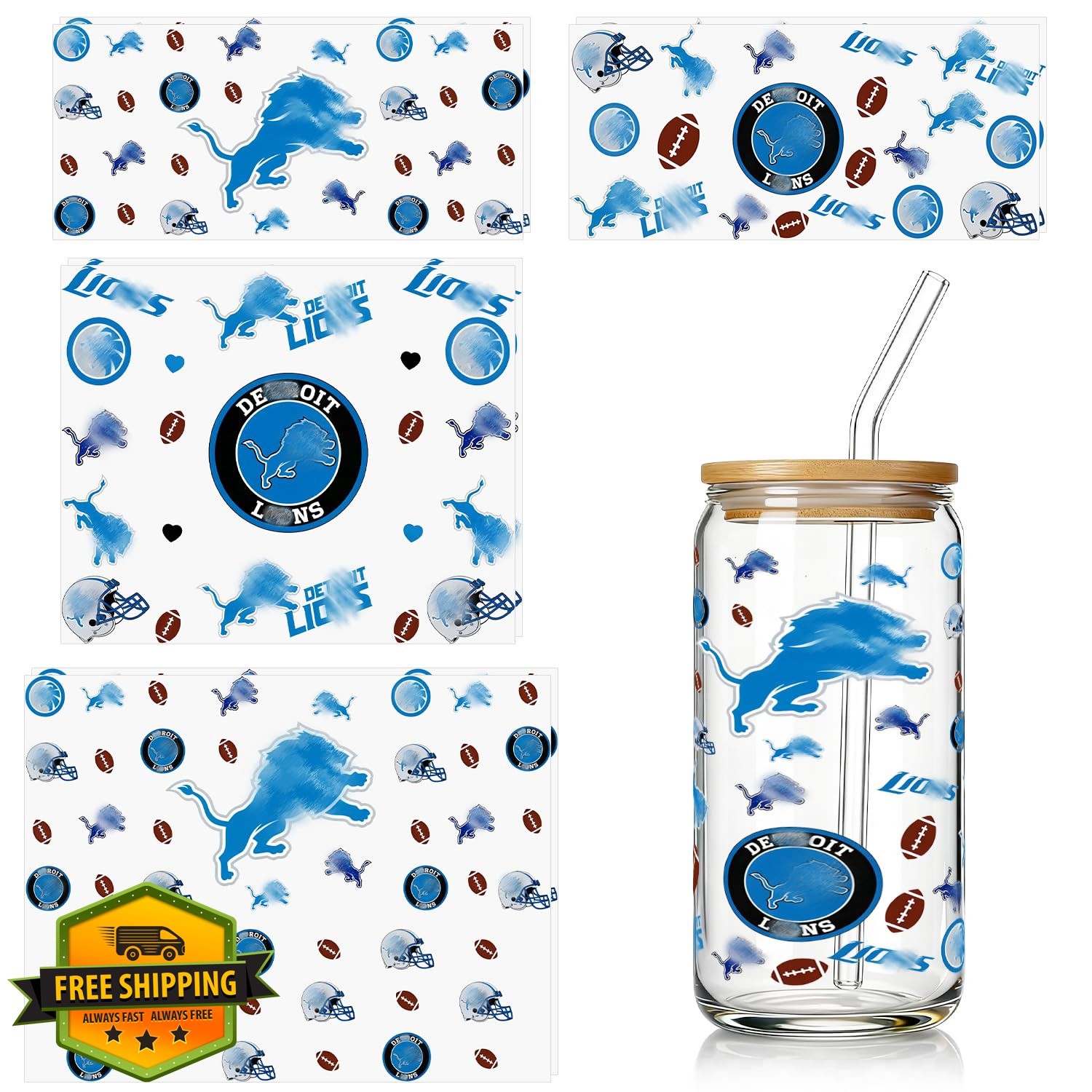 Cecliy Rugby Football UV DTF Cup Wraps 8 Sheets 16/20/40oz