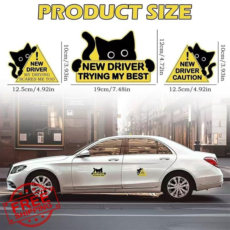 The Only One Driver Magnet Sticker Yellow Black 3PC