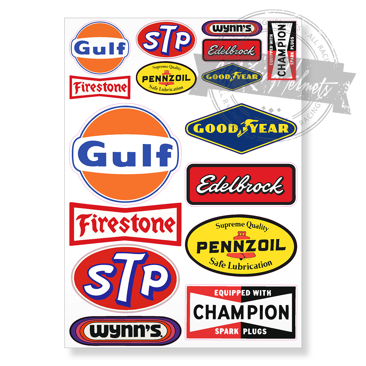 Motorsport Racing Nascar STP GULF A4 Printed Vinyl Decal Sticker High Quality