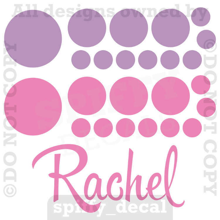 Personalized Custom Single Name Vinyl Wall Decal Sticker Decor Nursery Polkadots