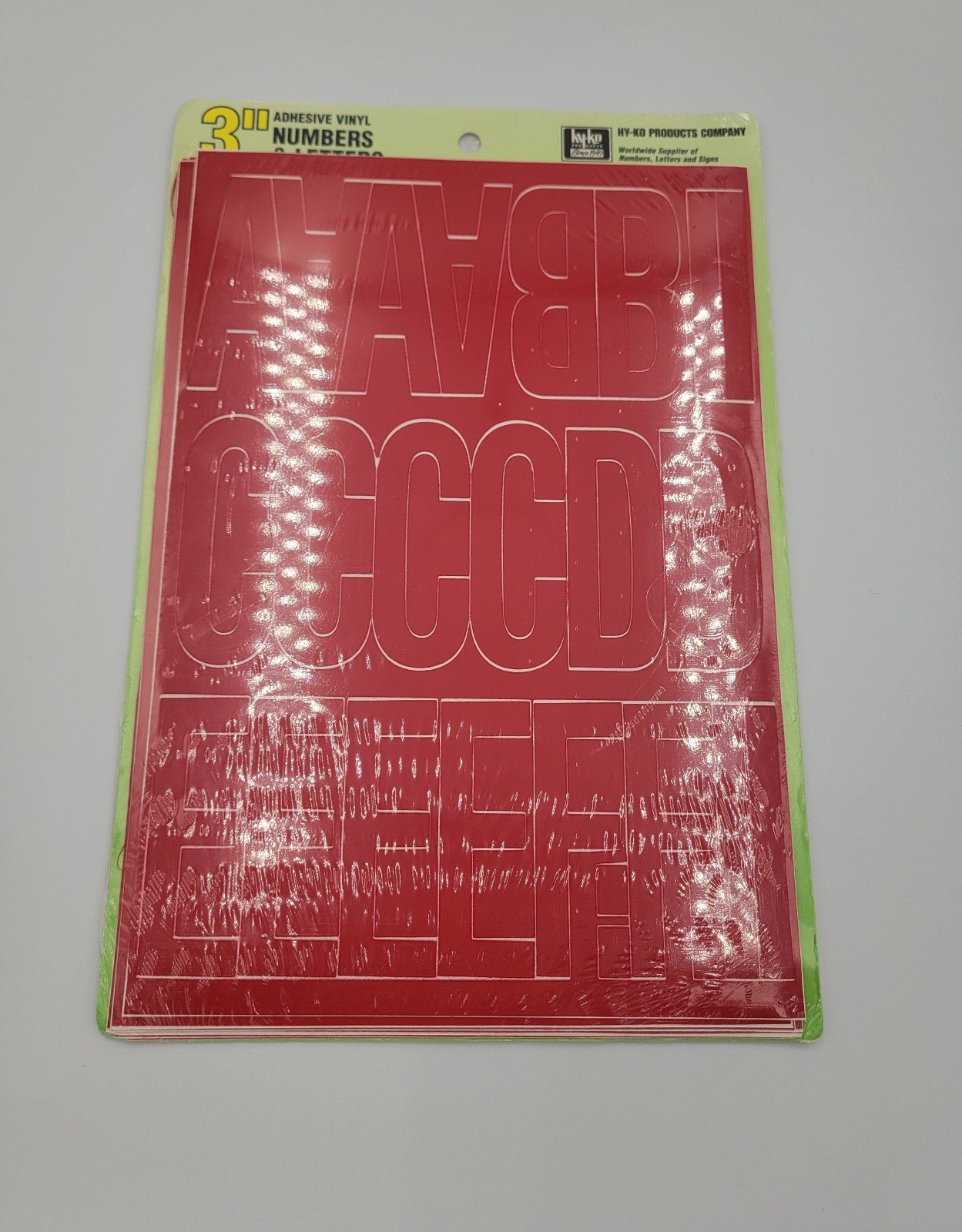 NEW HY-KO 30014 3" Red VINYL PACK OF 156 NUMBERS & LETTERS Vintage