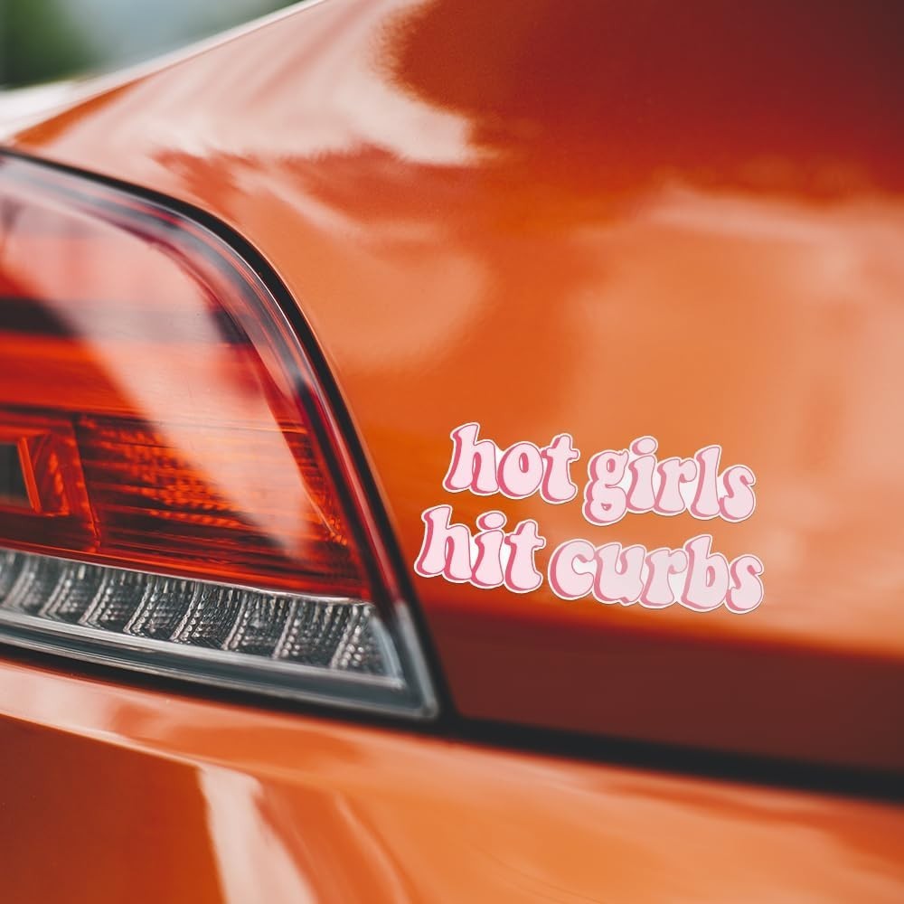 Hot Girls Hit Curbs Vinyl Sticker Funny Decal Car Laptop 7.3"x3.5"