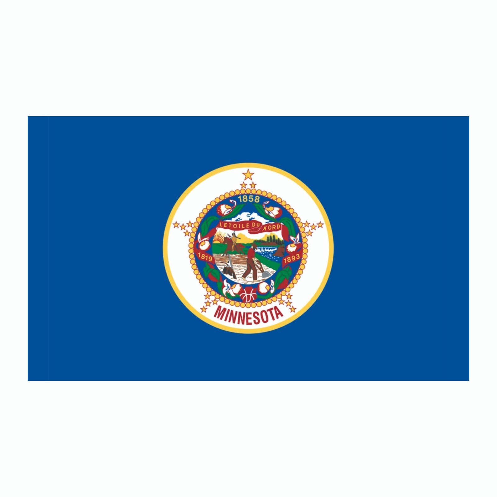 Minnesota State Flag Sticker, Decal, Bumper Sticker Vacation Sticker 3" x 5"
