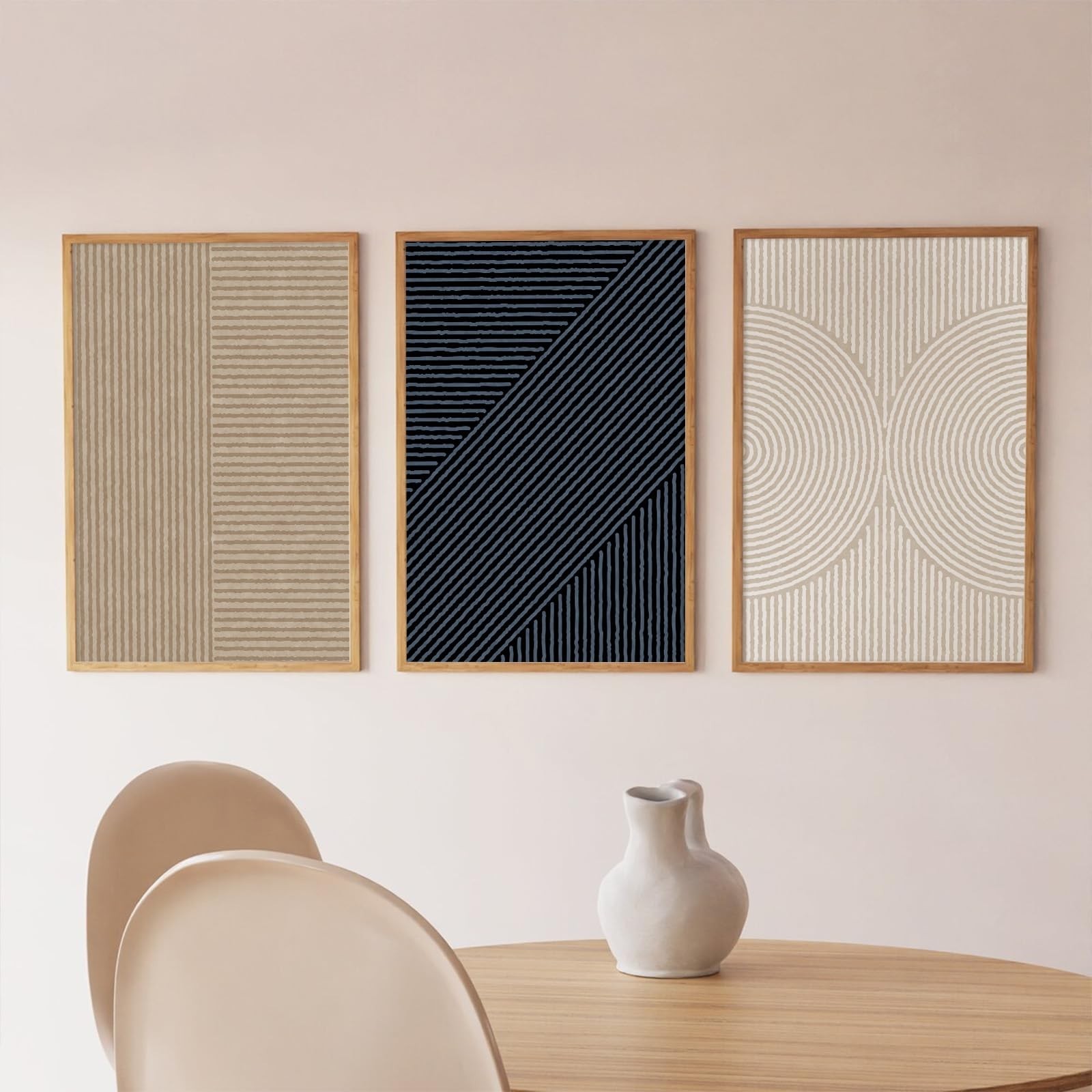 Modern Abstract Pictures Wall Art Boho Neutral Canvas Wall Art Minimalist Wal…